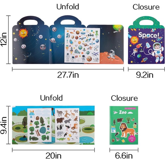 5 Piece set Reusable Sticker Book - Picture 3 of 6